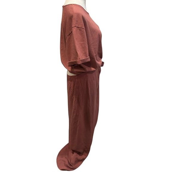 Free People Rae Maxi Dress Redwood Effortless Cutout Resort Solid Beach L 277142 - Picture 7 of 13